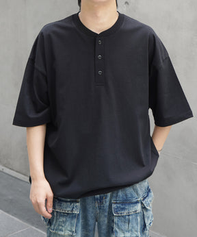 25SS ヘンリーネック ドローコード 半袖Tシャツ