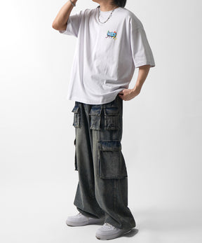25SS ボックスシルエット スプラッシュ タギング ストリートグラフィック 半袖Tシャツ