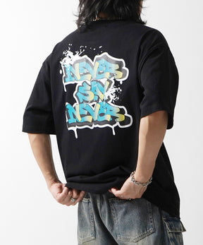 25SS ボックスシルエット スプラッシュ タギング ストリートグラフィック 半袖Tシャツ