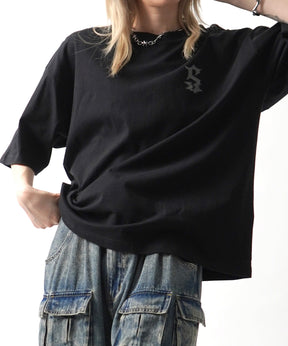 25SS フェードロゴ ボックスシルエット グランジ風 レトロモチーフ バックプリント 半袖Tシャツ