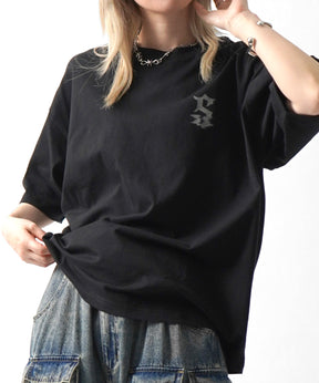 25SS フェードロゴ ボックスシルエット グランジ風 レトロモチーフ バックプリント 半袖Tシャツ