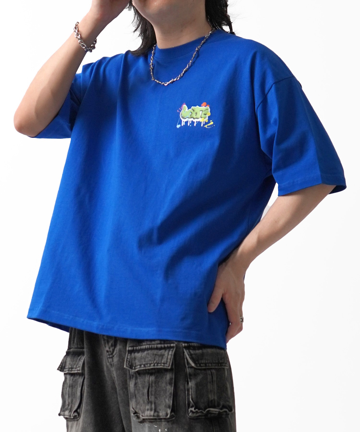 25SS ボックスシルエット スプラッシュ タギング ストリートグラフィック 半袖Tシャツ