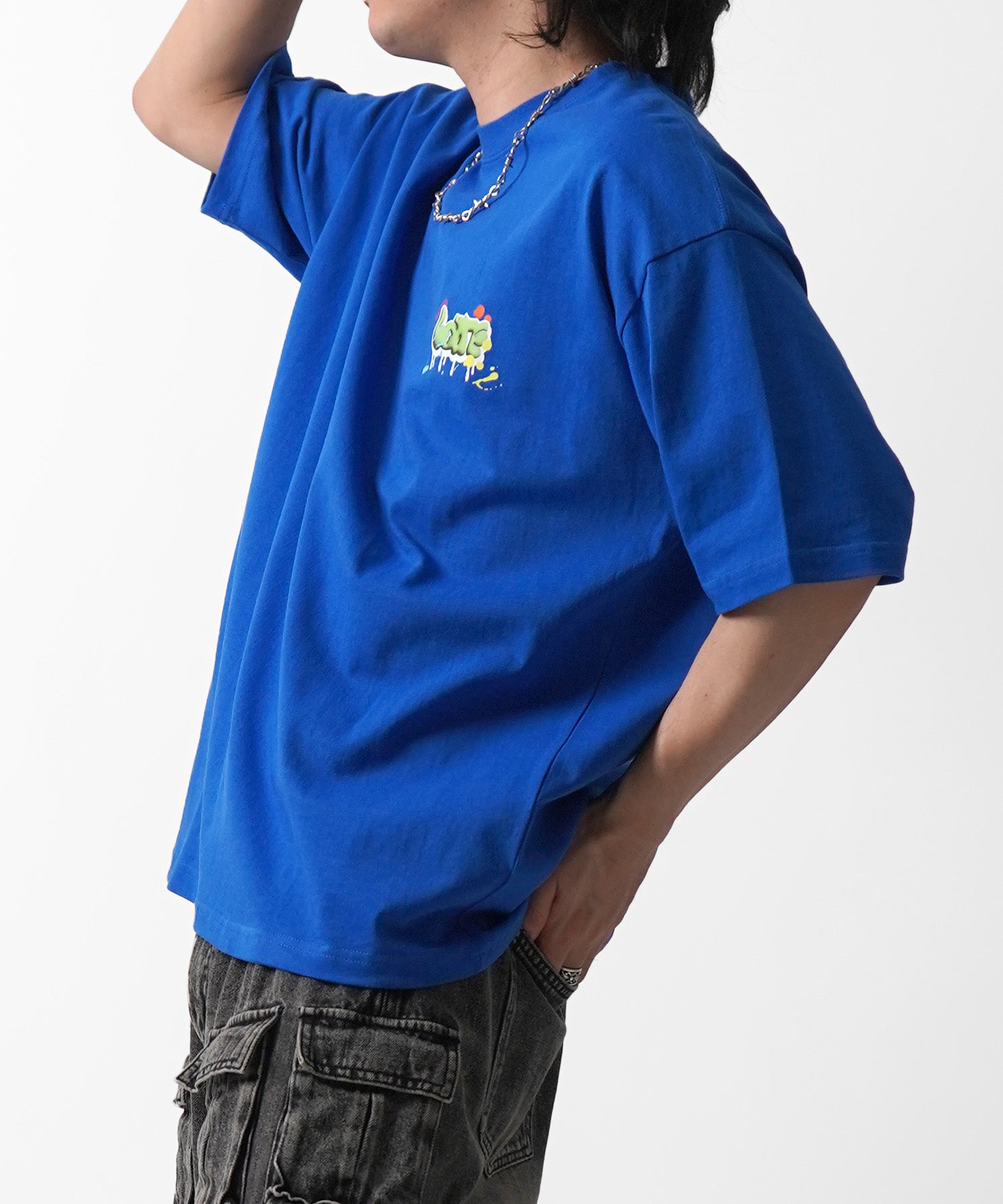 25SS ボックスシルエット スプラッシュ タギング ストリートグラフィック 半袖Tシャツ