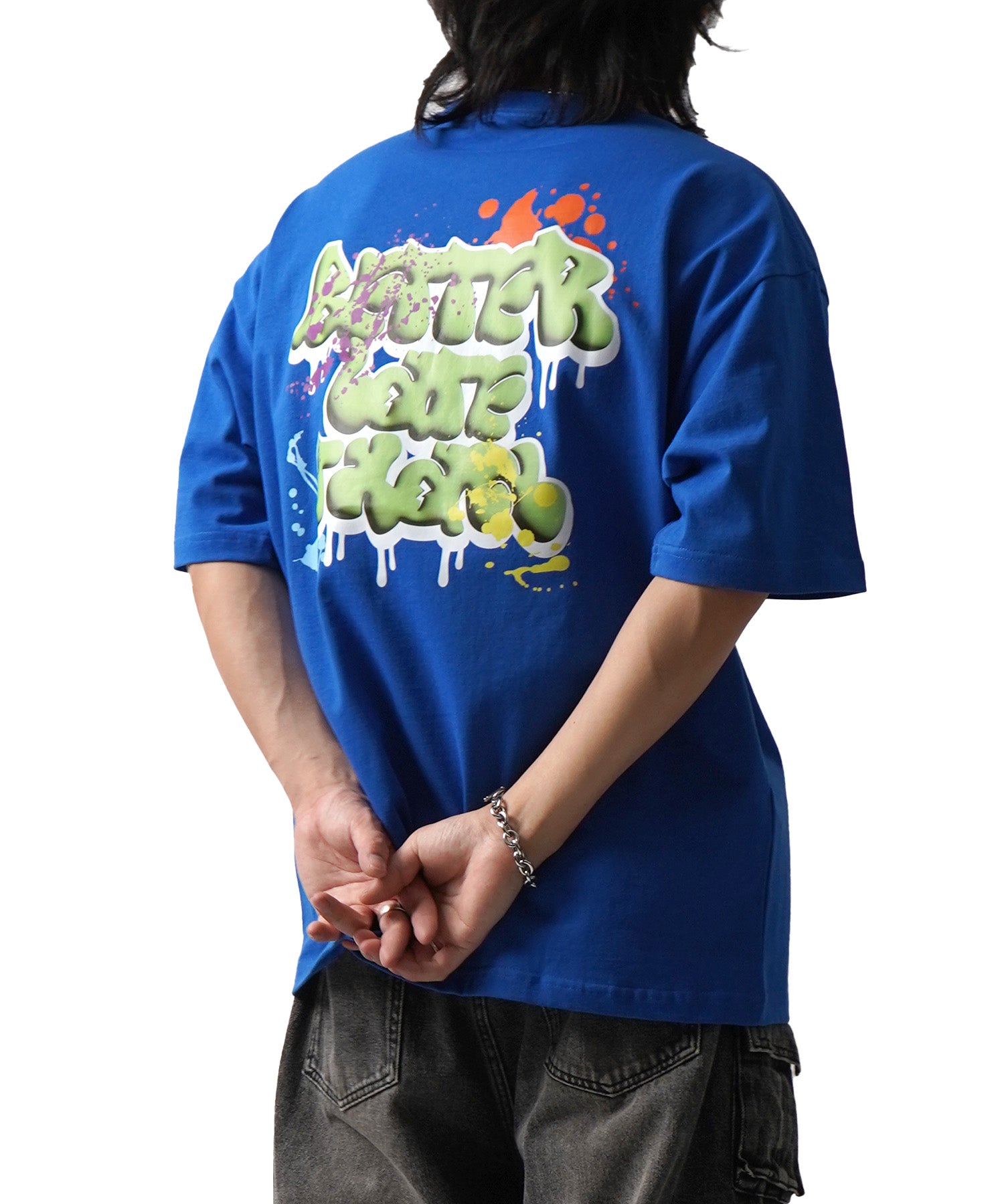 25SS ボックスシルエット スプラッシュ タギング ストリートグラフィック 半袖Tシャツ