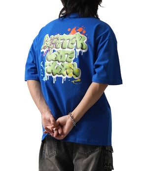 25SS ボックスシルエット スプラッシュ タギング ストリートグラフィック 半袖Tシャツ