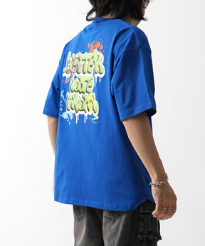 25SS ボックスシルエット スプラッシュ タギング ストリートグラフィック 半袖Tシャツ
