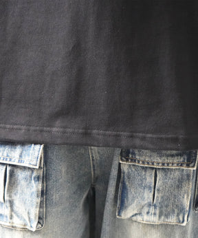 25SS ビッグシルエット "馬喰飯店" 中華メニュー バックプリント半袖Tシャツ