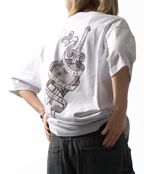 25SS ハードウォッシュ加工 バックプリント ボックスシルエット 半袖Tシャツ