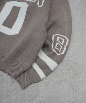 Y2K ロゴ ダメージ加工 Vネック ニット プルオーバー