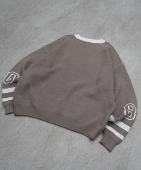 Y2K ロゴ ダメージ加工 Vネック ニット プルオーバー