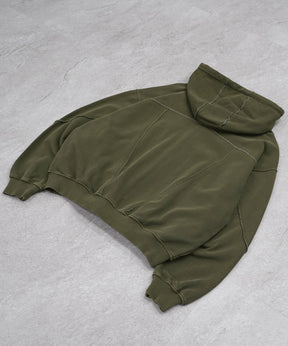 裏毛 カットオフ切り替え ZIPパーカー