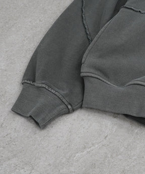 裏毛 カットオフ切り替え ZIPパーカー