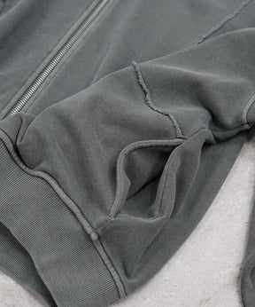 裏毛 カットオフ切り替え ZIPパーカー