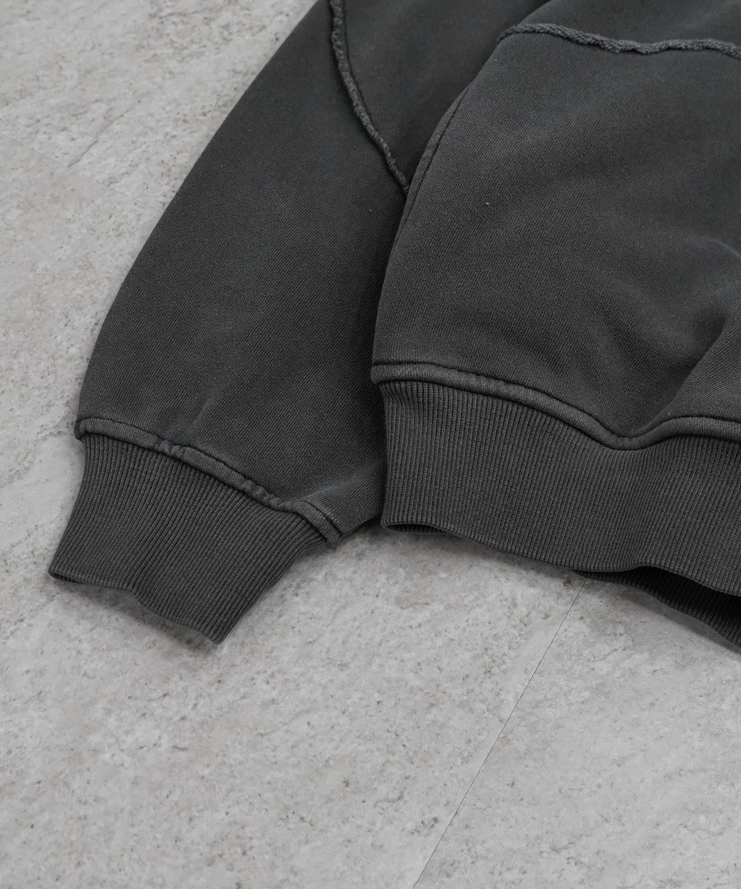 裏毛 カットオフ切り替え ZIPパーカー