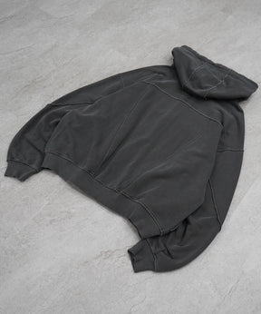 裏毛 カットオフ切り替え ZIPパーカー