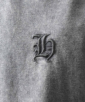 25SS ハードウォッシュ加工 ワンポイント刺繍  ボックスシルエット 半袖Tシャツ