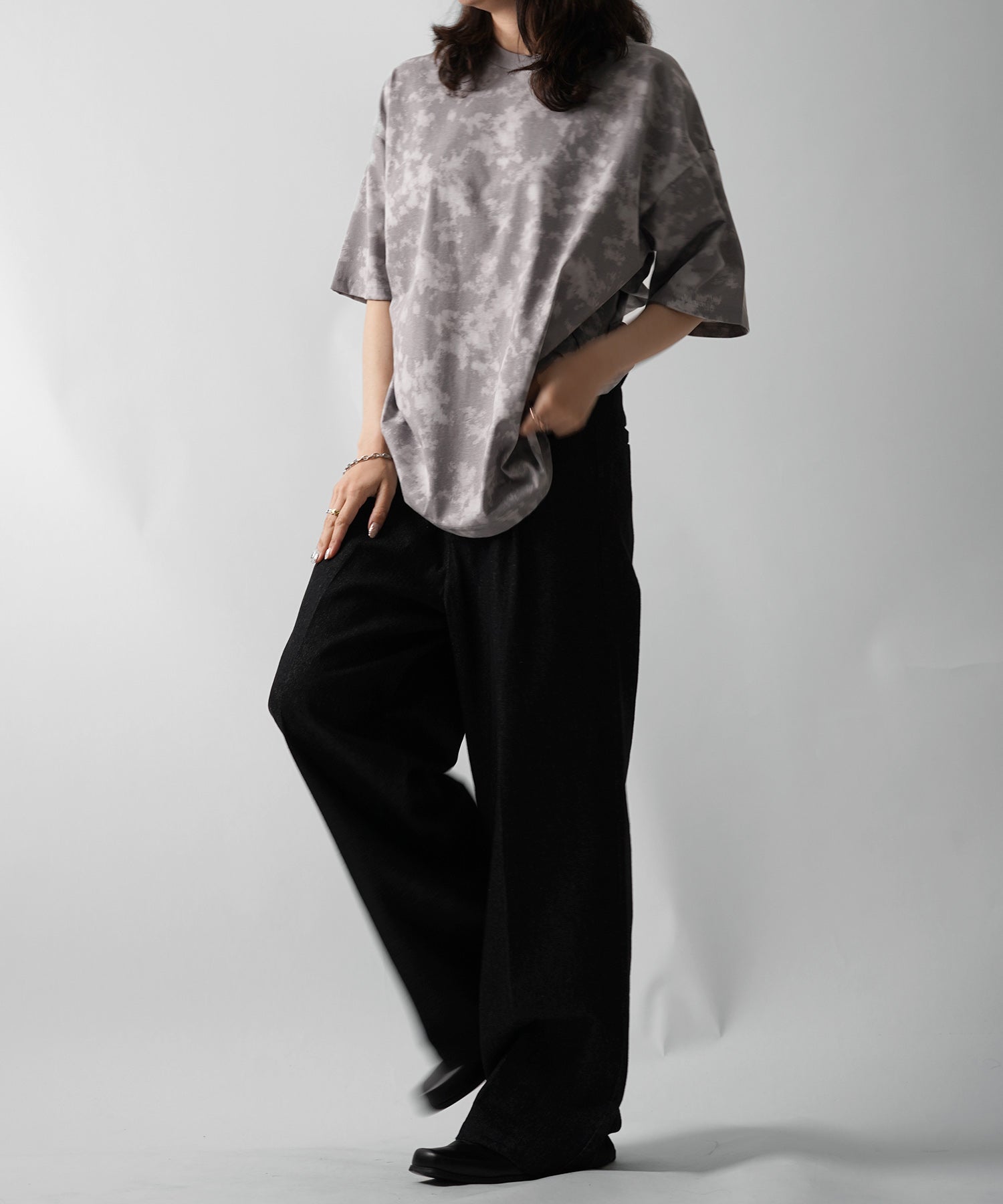 25SS ビックシルエット 総柄プリント 半袖Ｔシャツ