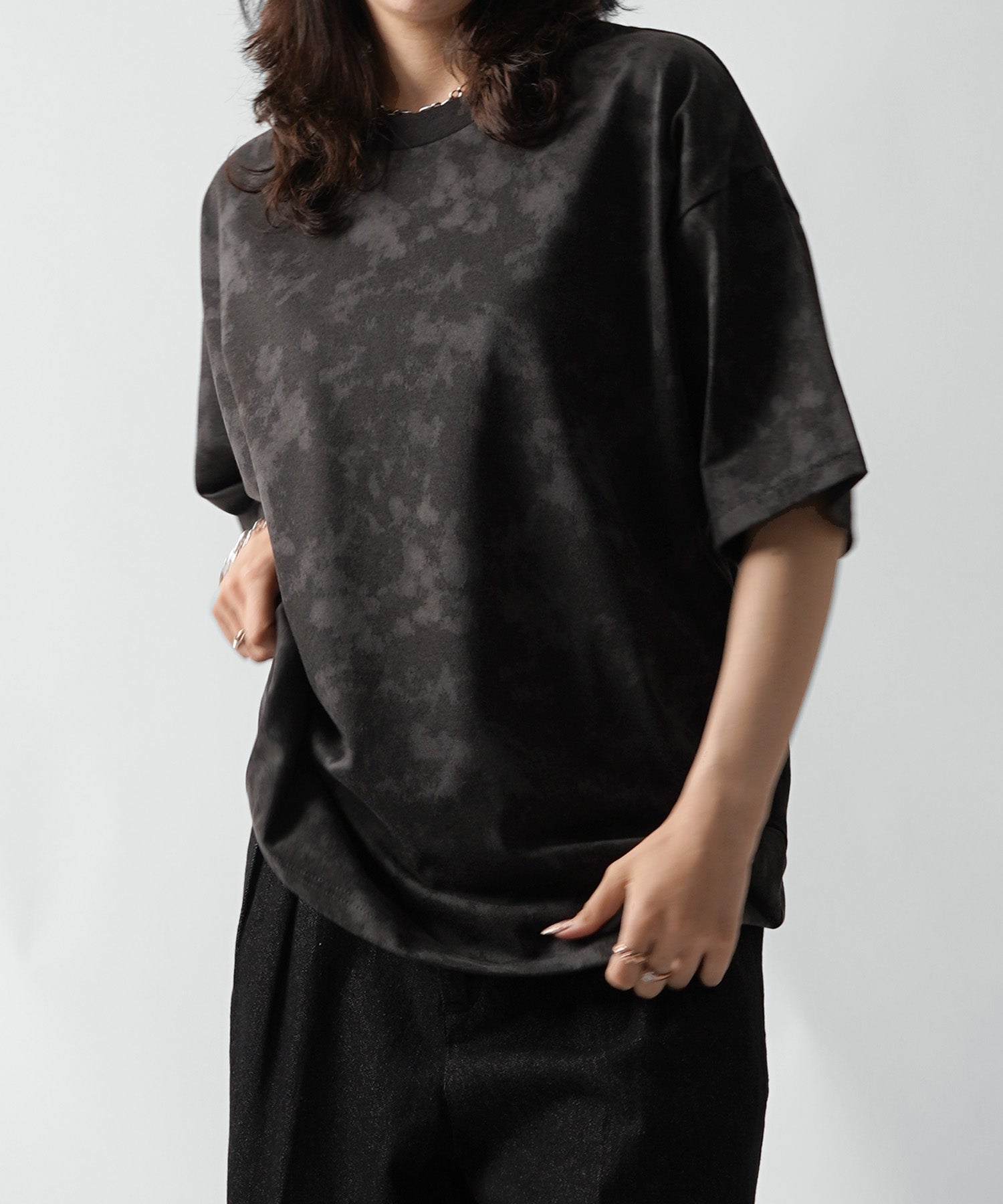 25SS ビックシルエット 総柄プリント 半袖Ｔシャツ