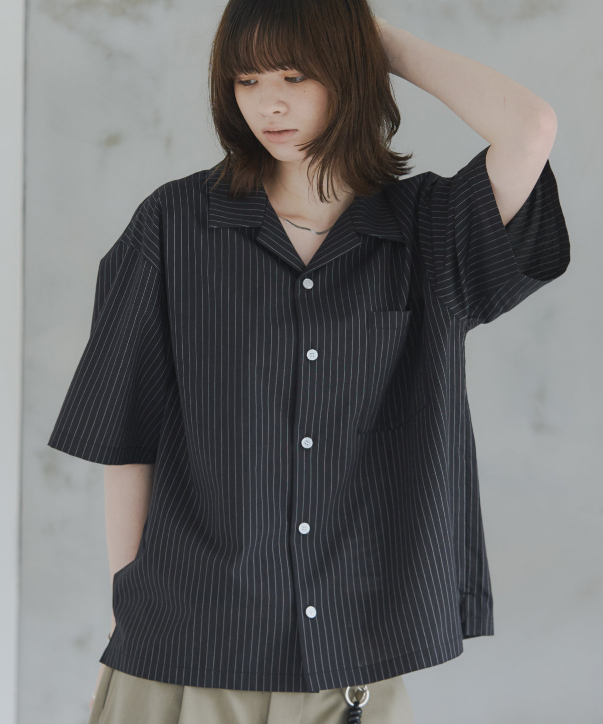 Short-Length Open-Collar Shirt / ショート丈 オープンカラーシャツ
