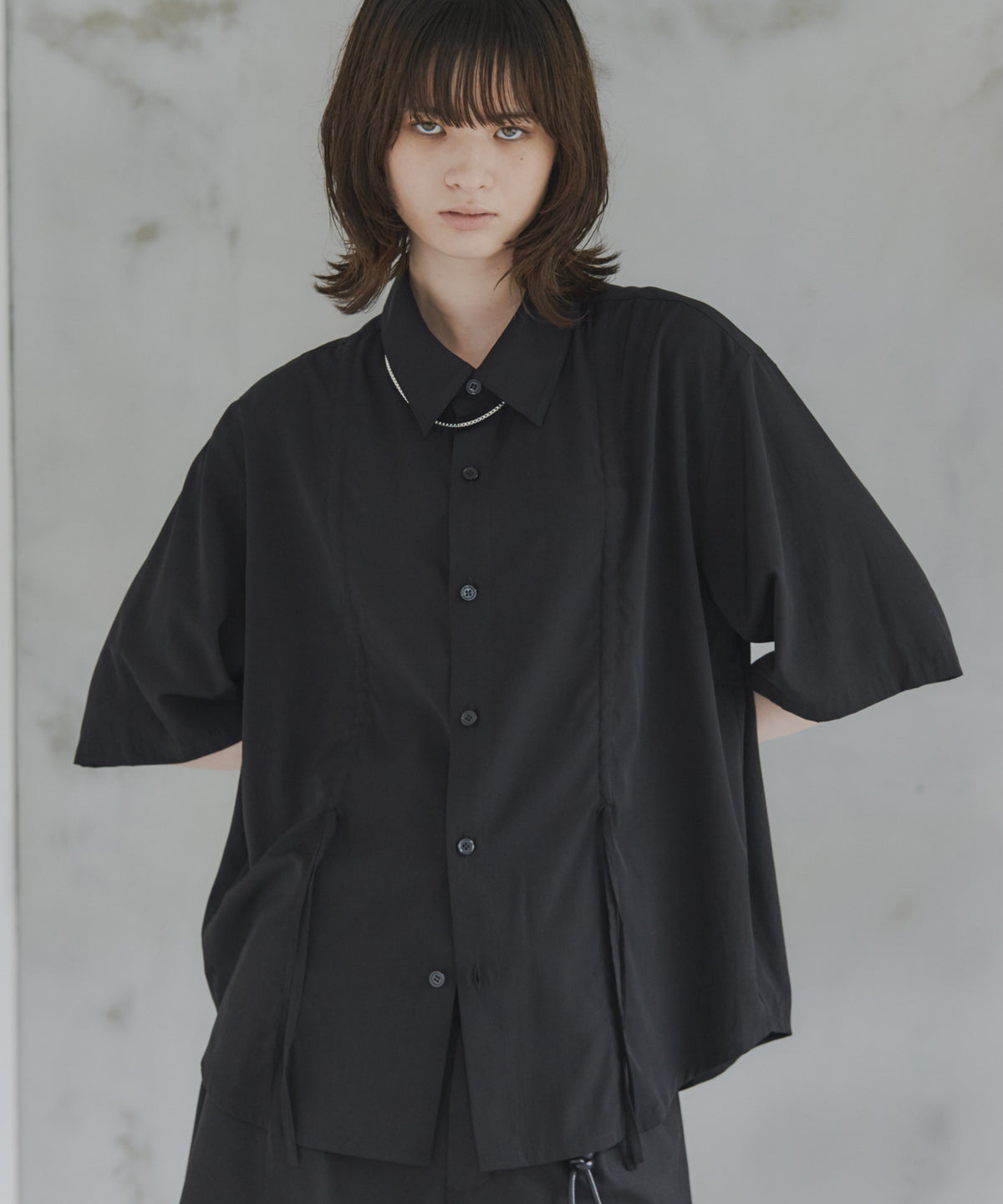 Gathered Short-Sleeve Shirt / ギャザー入り半袖シャツ