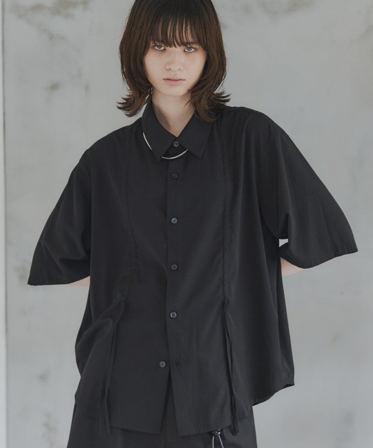 Gathered Short-Sleeve Shirt / ギャザー入り半袖シャツ