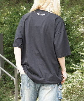 25SS 新柄追加 ワンポイント刺繍ロゴ ヒゲオジ / デイリーウォーキング ビッグシルエット半袖Tシャツ