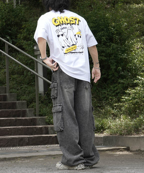 25SS ゴースト 発泡バックプリント ビッグシルエット半袖Tシャツ
