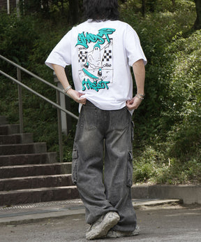 25SS ゴースト 発泡バックプリント ビッグシルエット半袖Tシャツ