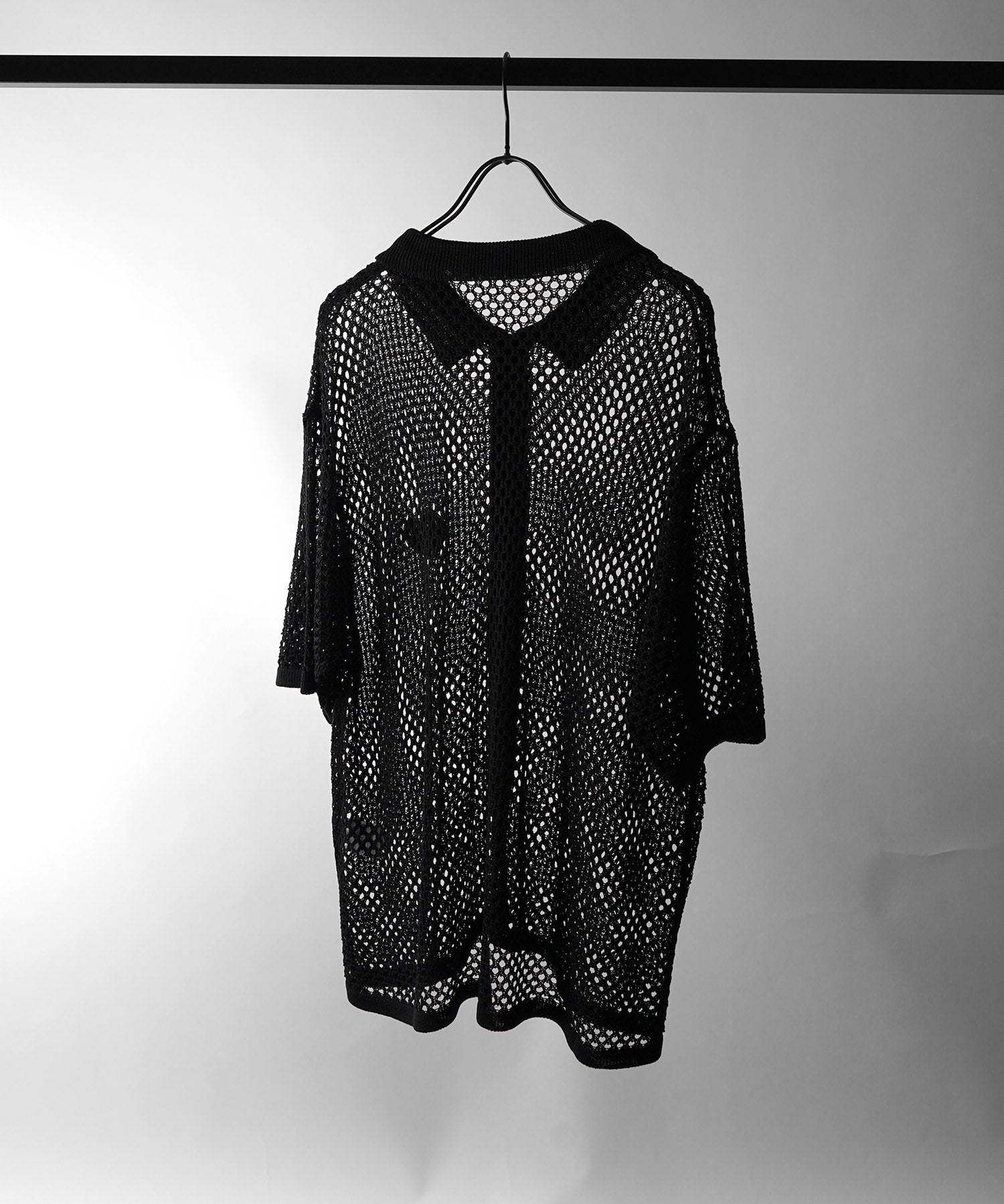 25SS ワッペン ワンポイント刺繍 メッシュニットシャツ