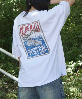25SS ビッグシルエット 缶詰風イラストプリント 半袖Tシャツ