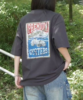 25SS ビッグシルエット 缶詰風イラストプリント 半袖Tシャツ