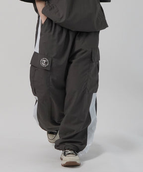 25SS セットアップ対応 ドロスト サイドライン ナイロンカーゴパンツ ワイドパンツ