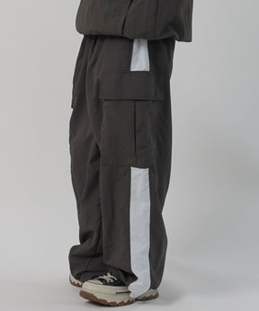 25SS セットアップ対応 ドロスト サイドライン ナイロンカーゴパンツ ワイドパンツ