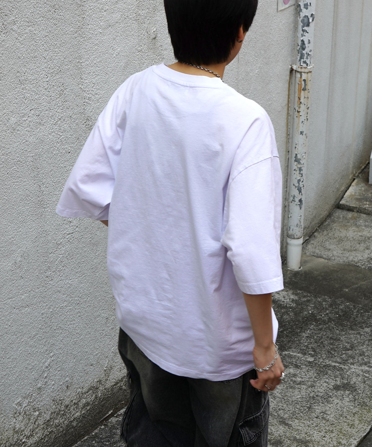 25SS レースガール ヴィンテージライク ピグメント加工 アメカジ風 レトロプリント ロックTシャツ
