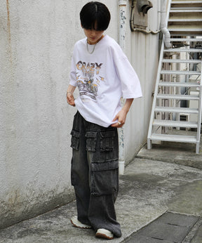25SS バイク ヴィンテージライク ピグメント加工 アメカジ風 レトロプリント ロックTシャツ