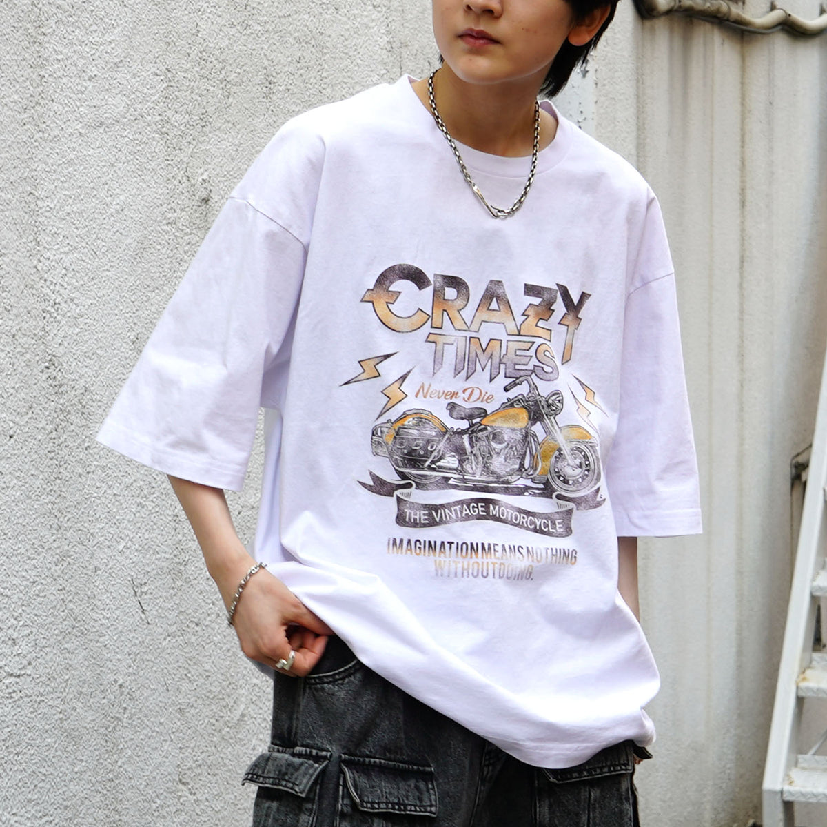 25SS バイク ヴィンテージライク ピグメント加工 アメカジ風 レトロ