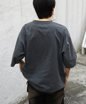 25SS バイク ヴィンテージライク ピグメント加工 アメカジ風 レトロプリント ロックTシャツ