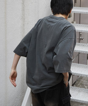 25SS イーグル ヴィンテージライク ピグメント加工 アメカジ風 レトロプリント ロックTシャツ