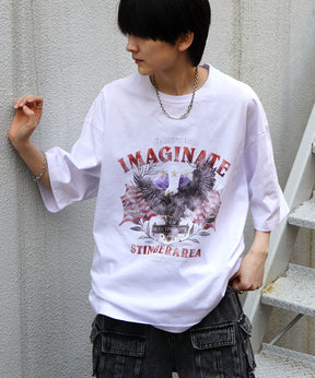 25SS アメリカン ヴィンテージライク ピグメント加工 アメカジ風 レトロプリント ロックTシャツ