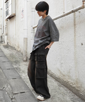 25SS アメリカン ヴィンテージライク ピグメント加工 アメカジ風 レトロプリント ロックTシャツ