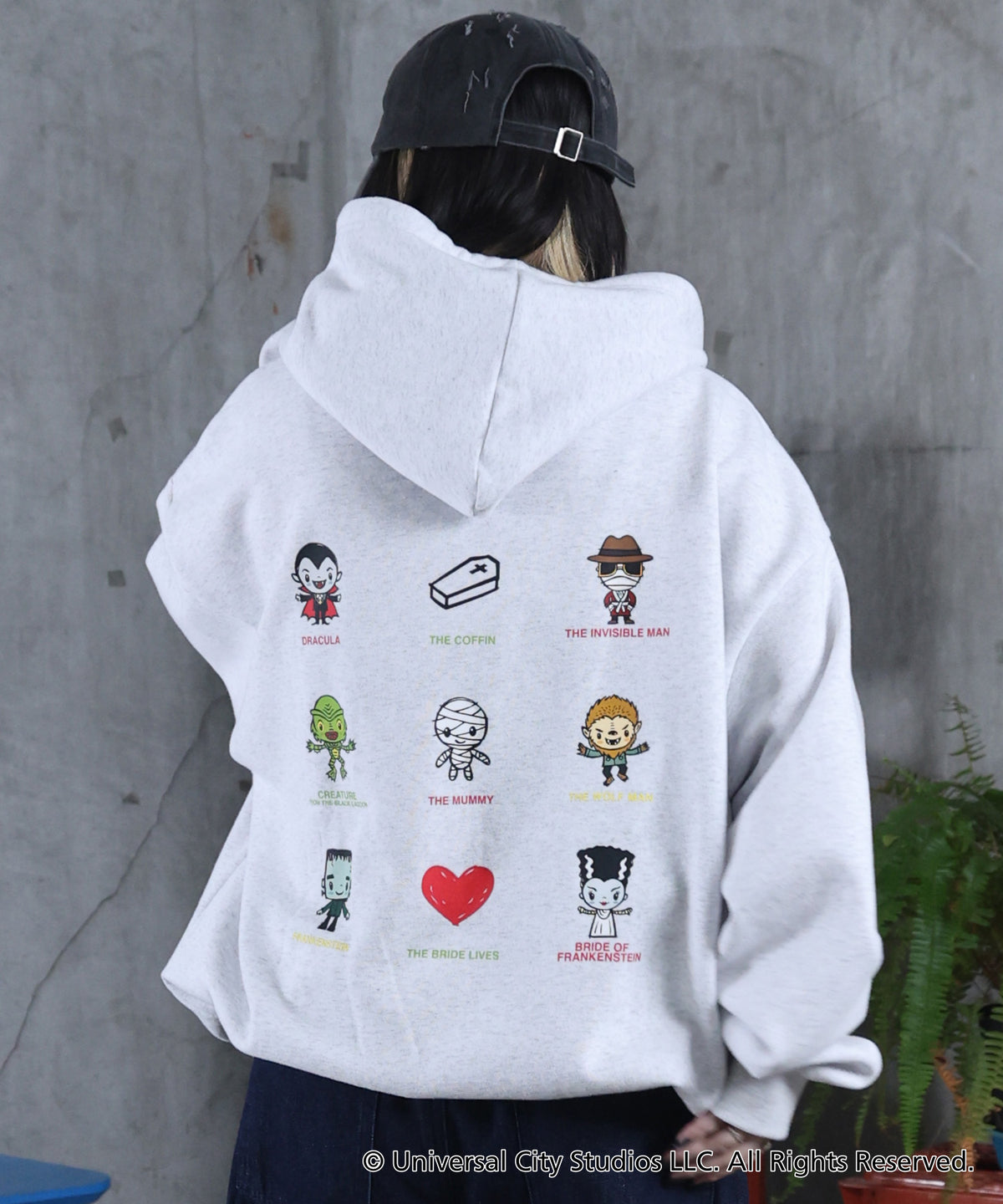 【Universal Monsters / ユニバーサルモンスターズ】ヴィンテージライク レトロ映画  バックプリントパーカー