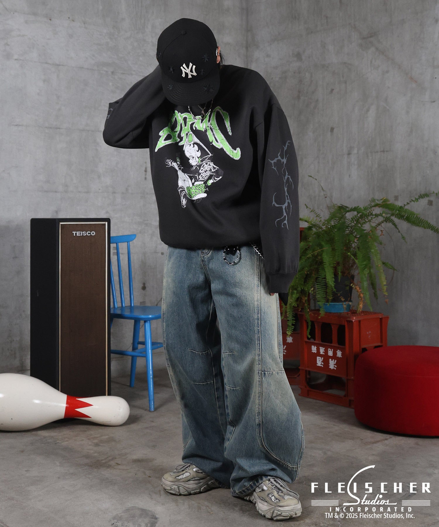 【Betty Boop / ベティブープ】裏起毛 クルースウェット プリント