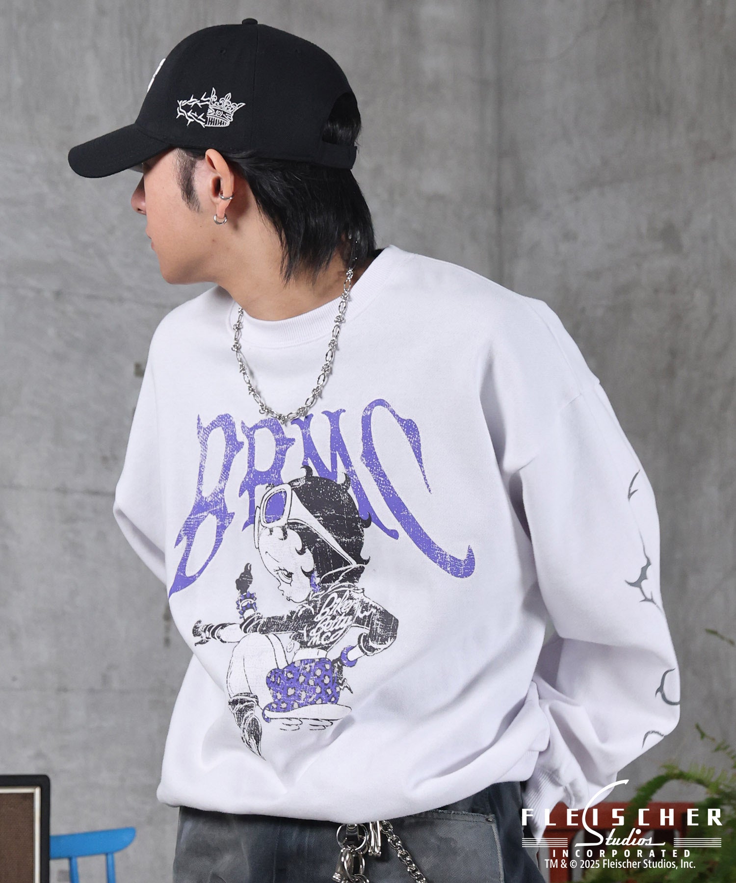 【Betty Boop / ベティブープ】裏起毛 クルースウェット プリント