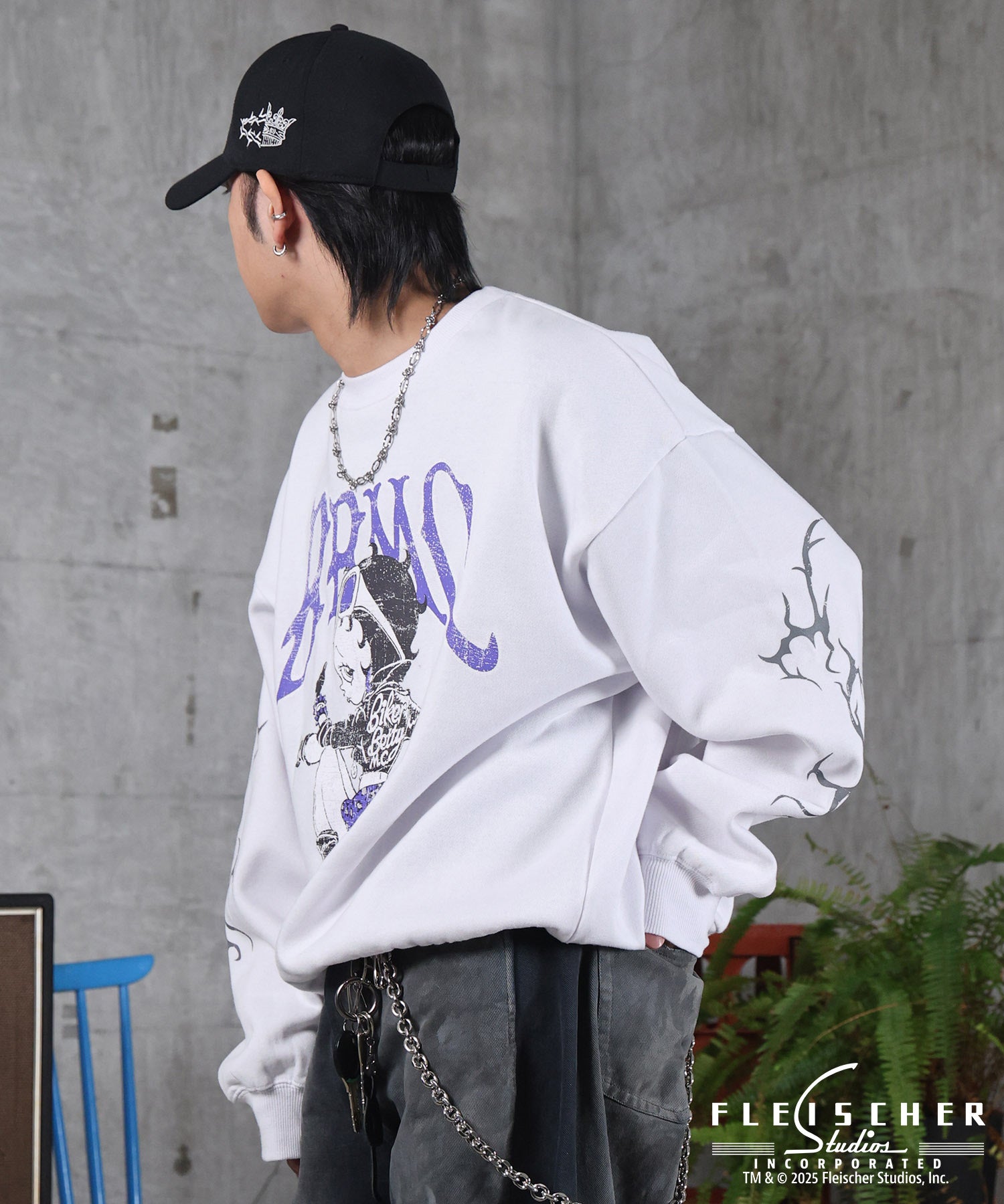 【Betty Boop / ベティブープ】裏起毛 クルースウェット プリント