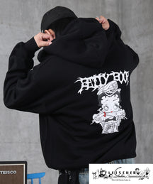 【Betty Boop / ベティブープ】裏起毛 バックプリント ZIPパーカ－