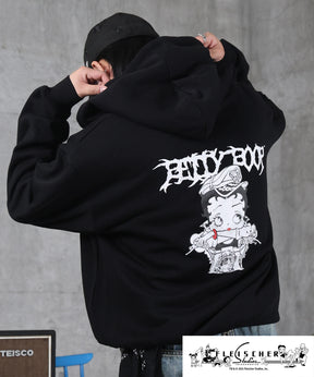 【Betty Boop / ベティブープ】裏起毛 バックプリント ZIPパーカ－