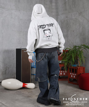 【Betty Boop / ベティブープ】裏起毛 バックプリント ZIPパーカ－