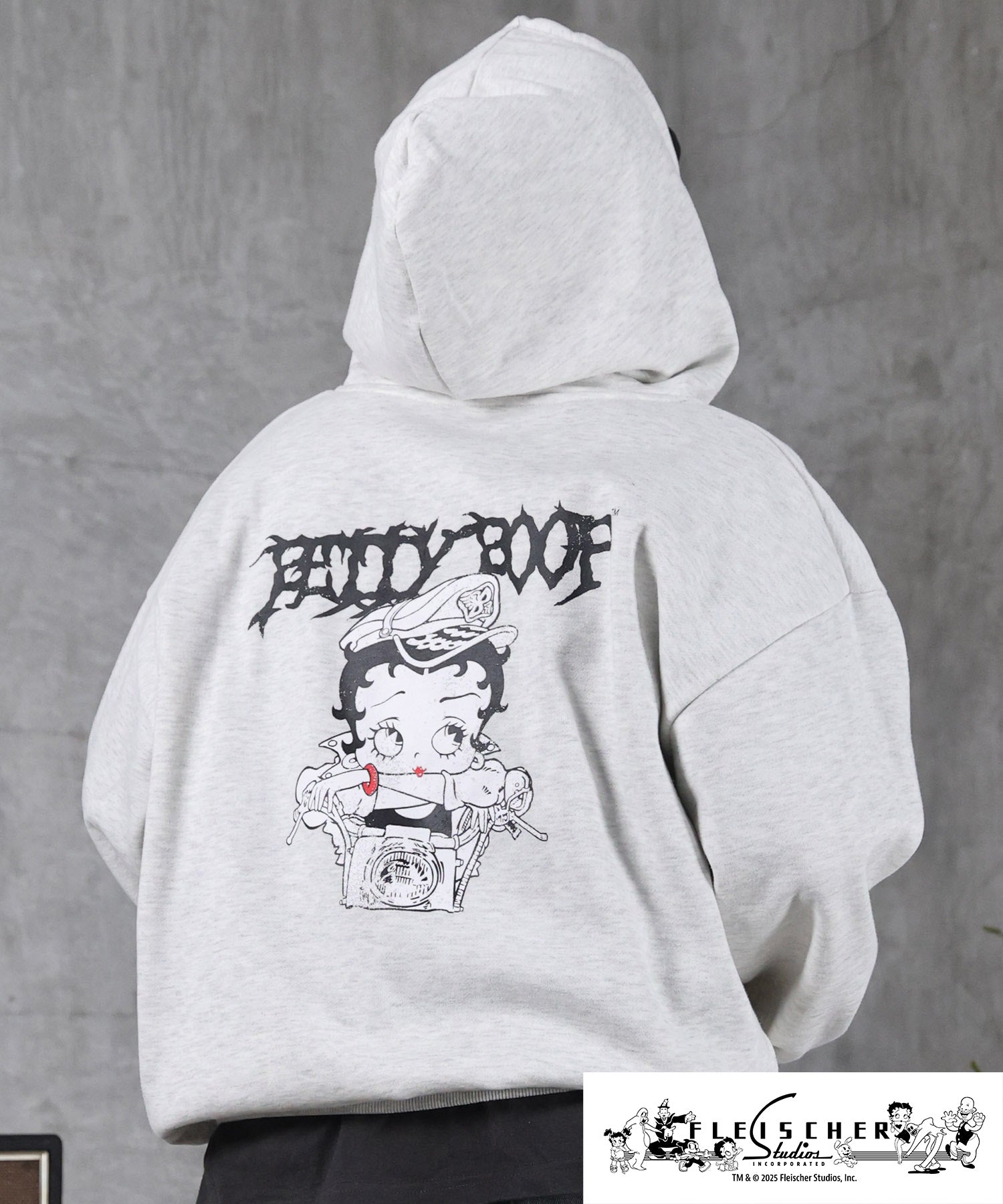 【Betty Boop / ベティブープ】裏起毛 バックプリント ZIPパーカ－