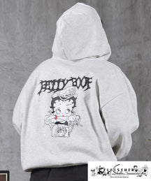 【Betty Boop / ベティブープ】裏起毛 バックプリント ZIPパーカ－