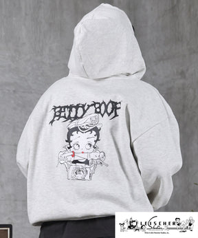 【Betty Boop / ベティブープ】裏起毛 バックプリント ZIPパーカ－